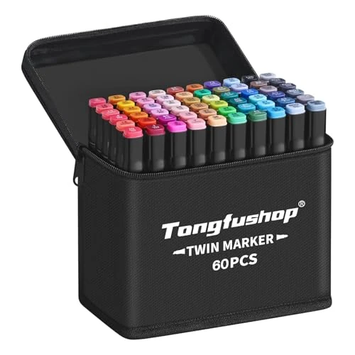 Limited-time offer: Tongfushop 60 Colors Marker Set, Colouring Paint Pens with Art Felt Tips from 12.99 £ to 12.99 £ (save 0.00%)