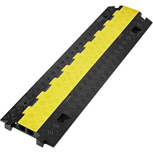 Offerta a tempo: VEVOR Passacavo in TPU & TPR per Protezione dei Cavi Tubi a Pavimento 2 Canali 3,05 x 2,79 cm, Rampa Passacavo Modulare TPR a Pavimento per Cavi Impermeabile Carico Max. 10 Tonnellate, Rampa Stradale - 7% da 28.90 € a 26.90 €