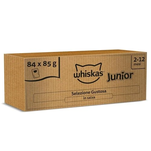 Offre limitée : WHISKAS Aliment humide en sauce Chat junior 84x85g Les Repas Classiques de 41.99 € à 51.38 € (-22.36% de remise)