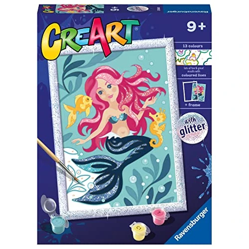 Ravensburger CreArt Enchanting Mermaid Paint By Numbers Kits for Children & Adults Ages 9 Years Up - Kids Craft Set
