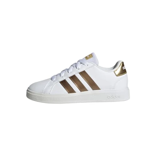 Adidas Unisex niños Grand Court Sustainable Lace Shoes, Cloud White/Cloud White/Matte Gold, 30 EU