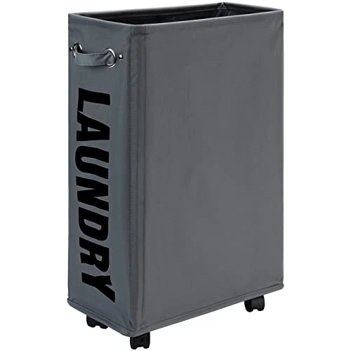 Oferta limitada: DOKEHOM 52L Cesto & Cesta Ropa Sucia con Ruedas, Estrecho, Gris de 25.99 € a 25.99 € (ahorro 0.00%)