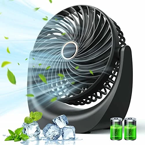 Offerta a tempo: Ykgutilu Ventilatore USB,ventilatore portatile,ventola da tavolo regolabile velocità del vento 5 livelli, angolo regolabile a 360°,4000 mAh batteria ricaricabile,adatto per ufficio, casa - 26% da 17.99 € a 13.23 €