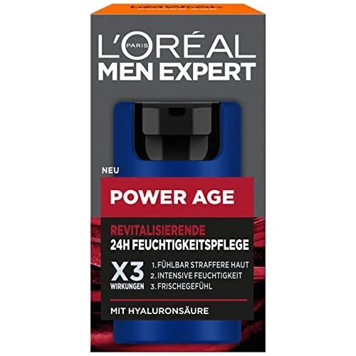 Offre limitee: L'Oréal Men Expert Soin du visage anti-rides pour homme, crème hydratante anti-âge pour peaux fatiguées et mates, crème pour le visage pour homme à l'acide hyaluronique, Power Age, 1 x 50 ml de 15.99 EUR a 15.99 EUR (economie 0%)