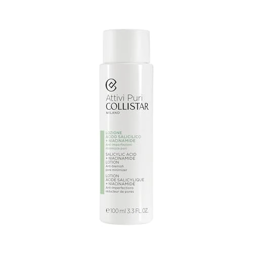 Collistar Attivi Puri Loción Ácido Salicílico + Niacinamida, Antiimperfecciones, Minimiza los Poros y Exfolia Delicadamente la Piel, Ilumina y Reafirma el Rostro, Solución Líquida, 100 ml