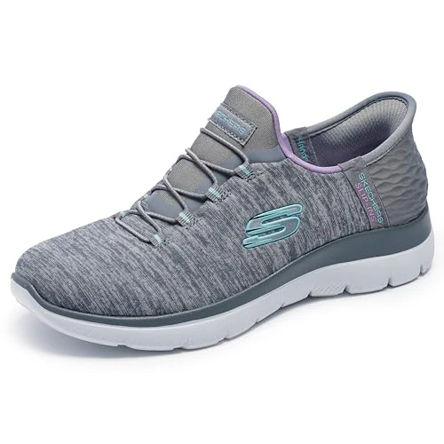 Skechers Women's Summits Dazzling Haze Sneaker, Gray, 8 UK