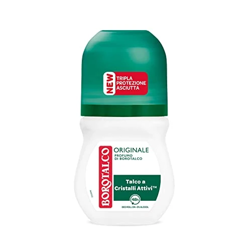 Limitiertes Angebot: Borotalco, Deodorant für Herren, Roll On, Original, alkoholfreie Formel mit absolutem Talkum, absorbiert Schweiß, Puderduft, 72h Wirksamkeit - 1 Flasche mit 50 ml von 8.28 EUR auf 8.07 EUR (Spare 3%)
