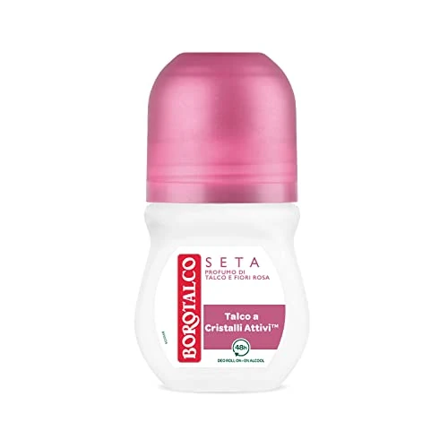 Offre limitee: Borotalco, Déodorant Roll On Soie Formule Sans Alcool et Talc à Cristaux Actifs, Triple Protection Sece, Parfum de Talc et Fleurs Rose, 48h d'Efficacité - 1 Flacon de 50 ml de 11.61 EUR a 11.61 EUR (economie 0%)