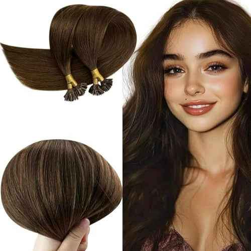 Offerta a tempo: RUNATURE Extension Cheratina Capelli Veri Castano 40cm 50 Ciocche 50g Extension Capelli Veri Cheratina Lisci #4 - 0.00% da 39.77 € a 39.77 €