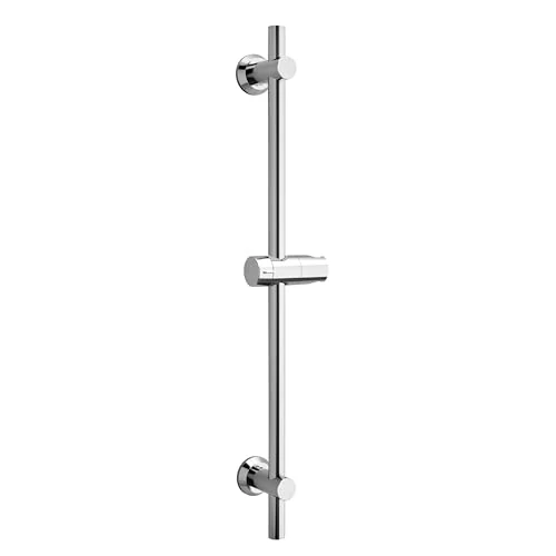 Görbach Barre de Douche 70cm en Acier Inoxydable, Chromé Barre de Douche avec Support Pommeau de Douche et Support de Douche Muraux Réglable Variables pour S'adapter aux Trous de Perçage Existants
