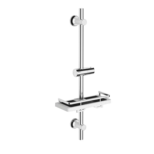 Limited-time offer: Görbach Shower Set Stainless Steel Shower Rail with Shower Head Holder and Shower Shelf 70 cm Wall Rail with Variable Wall Fixings for Adapting to Existing Drill Holes Chrome from 34.79 GBP to 34.79 GBP (save 0%)