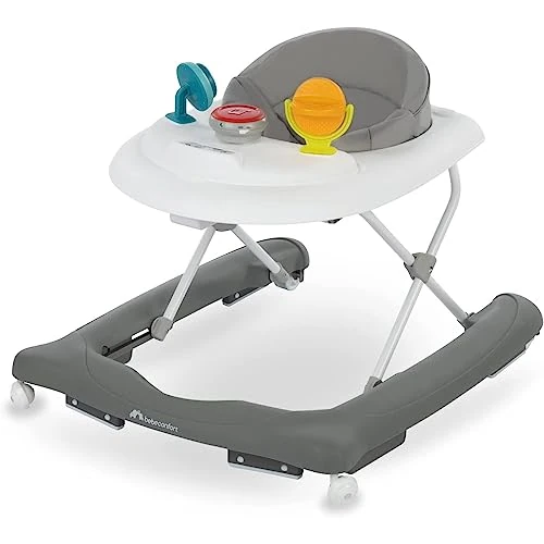 Bebeconfort Explorer Girello Bambino Primi Passi per Bambini da 6 Mesi a 12 kg, centro attività con Musica e Gioco Elettronico, Regolabile in Altezza, colore, Grey Mist