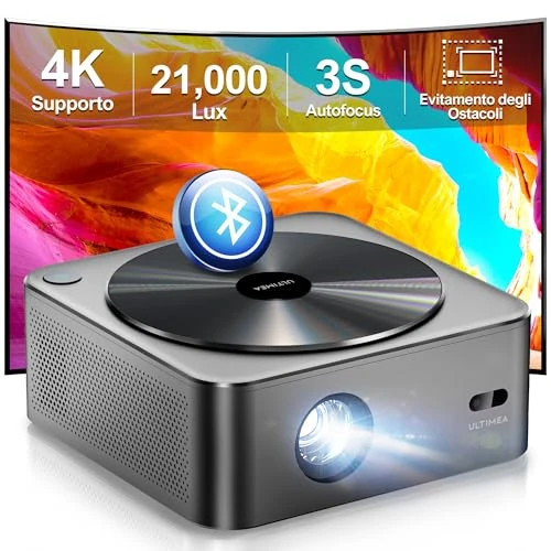 ULTIMEA Projector 4K Decoding HDR10, Bright Corners 700 ANSI Lumens, Obstacle Avoidance, Auto Focus, 6D Keystone and Intuitive OS, Native 1080P Outdoor Projector for iOS Android Phone, Apollo P40