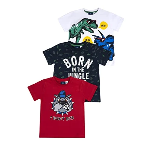 Offre limitée : Chicco, T-shirt Enfant, Lot de 3 T-shirts à Manches Courtes en 100% Coton, Idéals pour le Printemps et l'Été, Vêtements Garçon de 24.99 € à 23.74 € (5% de remise)