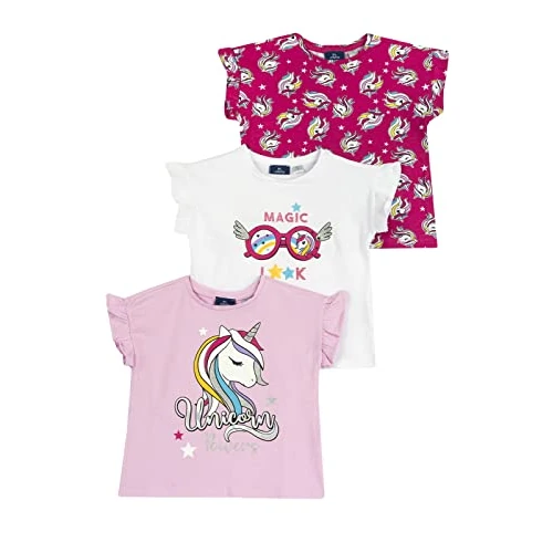 Limited-time offer: Chicco Girls' Short-Sleeved Cotton T-Shirts (Pack of 3), Rose, 7 Years from 17.87 £ to 17.87 £ (save 0.00%)