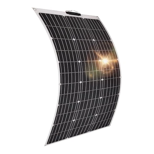 Technaxx Flexible Solar Panel 100 W – The 100 watt Solar Panel is Ideal for Camping, caravans, Boats, gazebos, as Well as Balconies etc. – monocrystalline Solar Panels TX-208