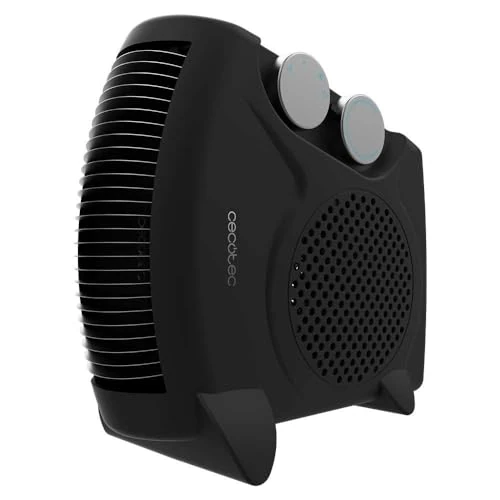 Cecotec Energy Saving Fan Heater, ReadyWarm 2000 Max Dual Black Electric Fan Heater, 2000W, 3 Operating Modes, Adjustable Thermostat, Overheat Safety