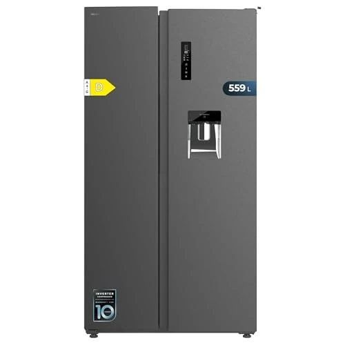 Offerta a tempo: Cecotec Frigorifero Americano da 559 Litro Bolero Coolmarket SBS 562 Dark D. 177 cm di altezza e 90 cm di larghezza, classe D, flusso multi -aria, totale senza gelo, inverter plus motore - 0.00% da 1051.99 € a 1051.99 €