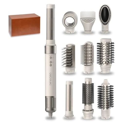 Cecotec Bamba Cermiccare 10In1 Airglam Champagne Air Brush. 1400W, 10In1 Styler: Curl, Cap, Dries and Eliminates Frizz. 3 Speed, 3 Temperatures, Ceramic