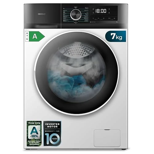 Offerta a tempo: Cecotec Lavatrice Carica Frontale 7 Kg Bolero Dresscode 7410 Inverter A. 1850W, 1200 giri/min Regolabile, 16 Programmi, Motore Inverter Plus, Bassi Consumi, Vapore, Sterilizzazione Indumenti - 0.00% da 279.00 € a 279.00 €