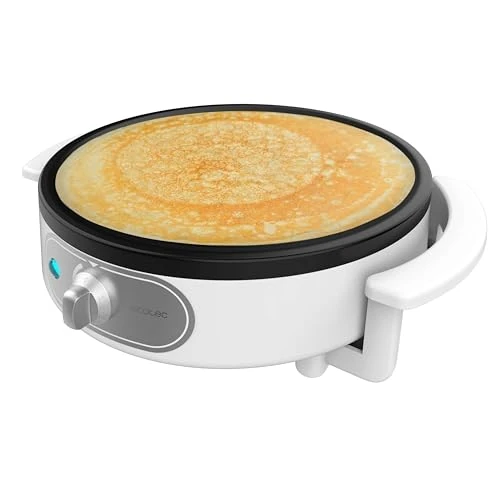 Cecotec Fun Creepy Electric Crepe Maker - 1200W Power, Non-Stick Coating, Spacer Roller and Spatula, Adjustable Power, Indicator Light, 12" Diameter