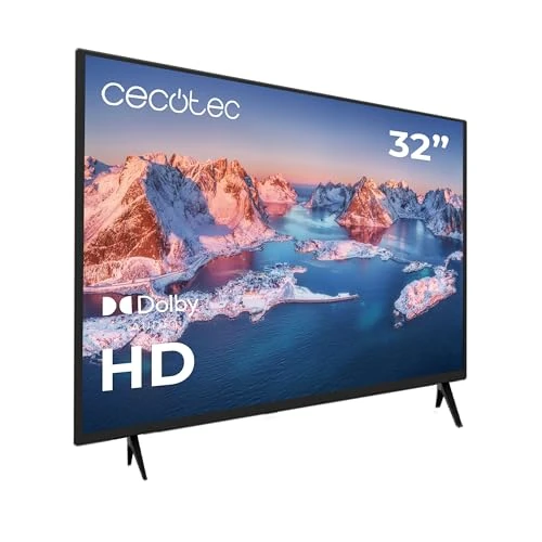 Cecotec TV, Televisor LED de 32Pulgadas 0 Series 0032S. Pantalla 32 Pulgadas, HD, Resolución de imágenes y Videos óptima, Sistema Dolby, Memoria Flash, Conectividad HDMI/USB, Mando a Distancia