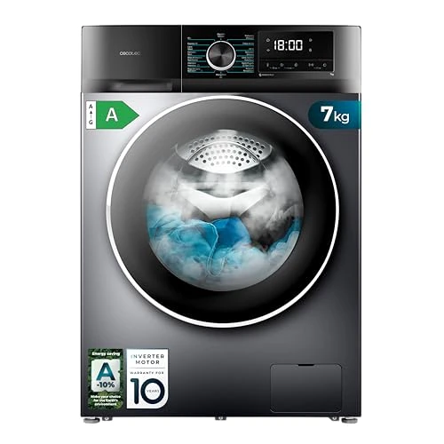 Offerta a tempo: Cecotec Lavatrice Carica Frontale 7 Kg Bolero Dresscode 7410 Inverter A. 1850W, 1200 giri/min Regolabile, 16 Programmi, Motore Inverter Plus, Bassi Consumi, Vapore, Sterilizzazione Indumenti - 44% da 319.00 € a 179.00 €
