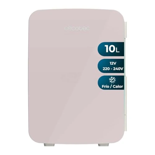 Cecotec Frigorifero Piccolo Bolero MiniCooling 10L Bahamas Rosa. Capacità 10L. Funzionamento 12-220V. Compatibile con Auto e Roulotte. Funzione Freddo e Caldo. Temperatura Regolabile da 7°C a 65°C