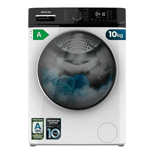 Offre limitée : Cecotec Lave-linge 10Kg Chargement Frontal Bolero DressCode 10610 Inverter A. 1400 RPM, Steam Max, Moteur Inverter Plus, 15 Programmes, OnSmart, Smooth Wash, Stop&Go, Gomme Antibactérienne, Drum Clean de 381.90 € à 381.90 € (0.00% de remis