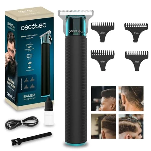 Offerta a tempo: Cecotec Tagliacapelli e Profilatore Professionale PrecisionCare Profiling, Lama Affilata ad Alto Rendimento, 4 Pettini Guida da 1-4 mm, Capelli e Barba, Autonomia 90 min, Design Ergonomico, Nero - 0.00% da 14.90 € a 14.90 €