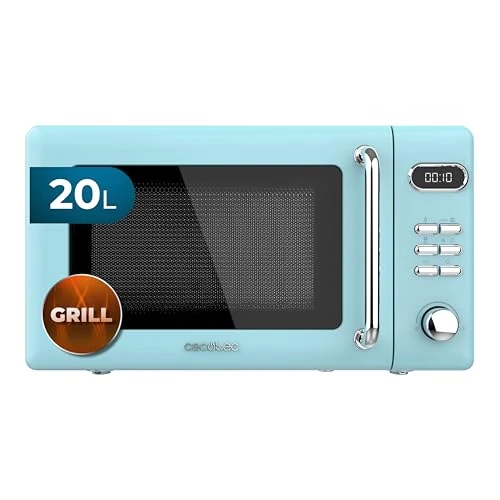 Offerta a tempo: Cecotec Forno a Microonde Digitale con griglia da 20 litri Proclean 5110 Retro Blue. 700 W in 5 livelli, timer fino a 60 minuti, 8 programmi e modalità sbrinamento, design vintage in blu - 26% da 93.91 € a 69.90 €
