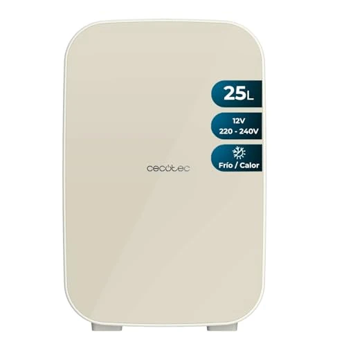 Cecotec Mini Fridge Bolero MiniColing 25L Bahamas Beige Capacity 20L Operation 12-220V Caravan Compatible Hot and Cold Function Temperature Adjustable from 7ºC to 65ºC
