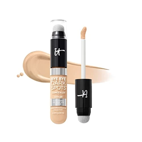 Offerta a tempo: iT COSMETICS, Correttore + Siero Illuminante per Occhiaie e Macchie Scure, Coprenza Media, Formula con Niacinamide, Acido Ialuronico e Caffeina, Bye Bye Dark Spots, Tonalità: 12 Fair Warm, 6,7 ml - 47% da 35.00 € a 18.54 €
