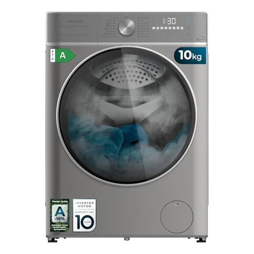 Offerta a tempo: Cecotec Lavatrice 10 Kg di carico frontale Bolero DressCode 10800 Inverter Steel A. 1400 giri/min, 16 programmi, classe A, motore inverter plus, vapore SteamMax, lavaggio intelligente e rilevatore di - 77% da 389.90 € a 89.90 €
