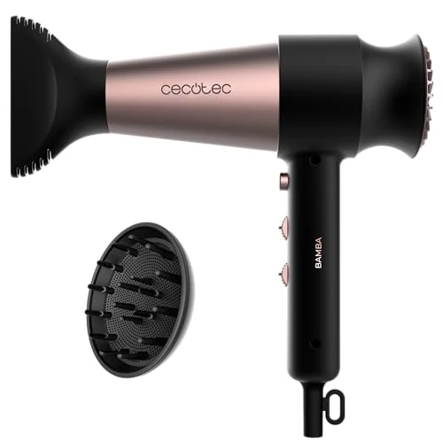 Cecotec Hair Dryer With Diffuser Bamba Ionicare Rockstar Retro. 2000W, Digital Motor, 110,000 Rpm, Light And Silent, Ion Technology, Includes Concentrator Nozzle And Diffuser