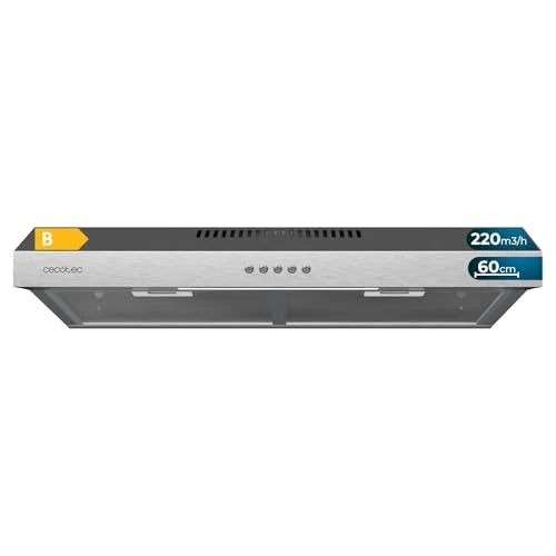 Offerta a tempo: Cecotec Cappa aspirante 60 cm di larghezza Bolero Flux CM 602200 Inox B. Potenza di aspirazione 220 m3/h, motore 70 W, basso consumo, controllo meccanico, 3 livelli di potenza, finitura in inox - 0.00% da 57.90 € a 57.90 €