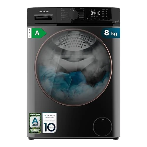 Oferta limitada: Cecotec Lavadora 8Kg Carga Frontal Bolero DressCode 8610 Inverter Steel A. 1400 RPM, Steam Max, Motor Inverter Plus, 15 Programas, OnSmart, Smooth Wash, Stop&Go, Goma Antibacteriana, Drum Clean de 349.00 € a 349.00 € (ahorro 0.00%)