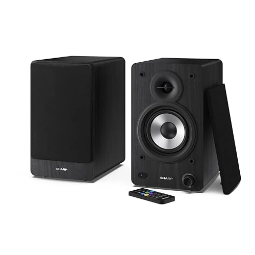 Limited offer: Sharp CP-SS30(BK) 60W RMS (2x 30W) 2-way Active Bookshelf Speakers - Wireless Studio Monitors with Bluetooth v5.0 Audio Streaming, USB Playback, Optical, AUX & RCA input - Black from 119.90 EUR to 80.95 EUR (save 32%)