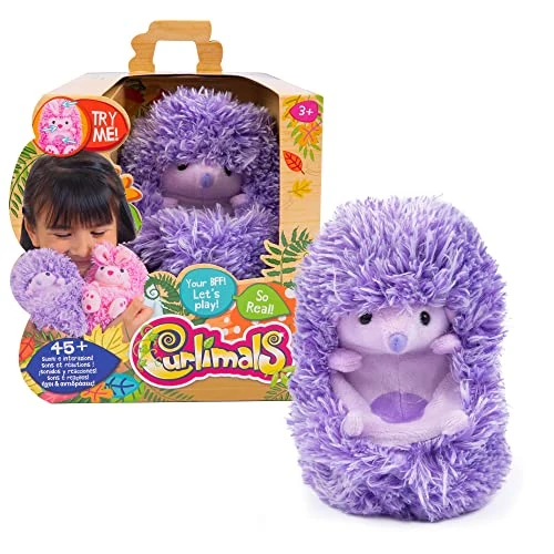 Curlimals Hérisson Higgle, Animal interactif Violet avec Mouvement et + de 45 Sons, s'enroule et se Cache dans Votre Main, pour garçons et Filles à partir de 3 Ans, célèbre (CUR00200)