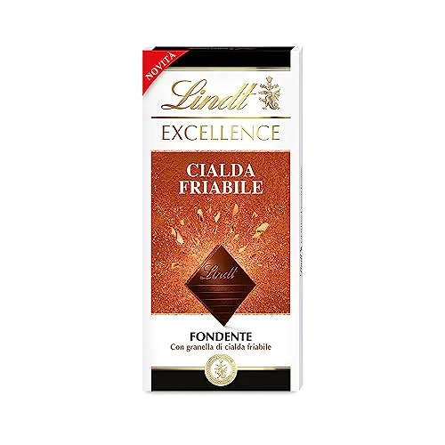 Offerta a tempo: Lindt Excellence Tavoletta di Cioccolato Fondente con Cialda Friabile, Formato 100g - 39% da 4.09 € a 2.51 €