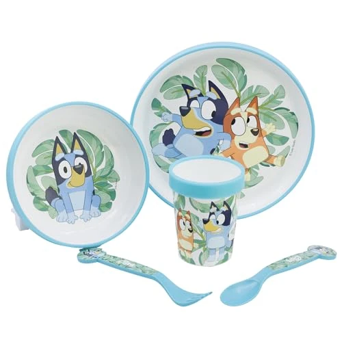Oferta limitada: SET 5 PCS ANTIDESLIZANTE (PLATO, CUENCO, VASO Y CUBIERTOS) PREMIUM BICOLOR EN CAJA BLUEY de 12.99 € a 12.99 € (ahorro 0.00%)