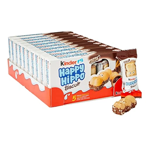 Offerta a tempo: Kinder Happy Hippo al Cacao (Kakao), Scatola con 5 Snack [Box 10 x 103g] - Edizione Limitata Germania - 63% da 30.80 € a 11.29 €