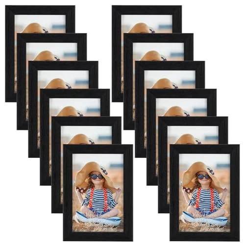 Offre limitée : EXYGLO Cadre Photo 10x15 cm Noir Lot de 12, Cadre Multi Photo Mural ou à Poser pour Chambre, Bureau, Salon, Galerie et Cadeau de 31.99 € à 31.99 € (0.00% de remise)