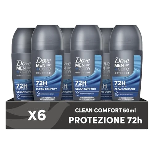 Offre limitee: DOVE MEN + CARE Clean Comfort Déodorant Anti-Transpirant Roll-on Pack de 6 déodorants pour Homme avec Technologie Triple Action pour 72h de Protection Contre la Transpiration et Les odeu de 31.99 EUR a 31.99 EUR (economie 0%)