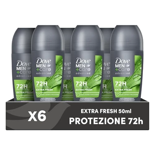 Begrenztes Angebot: Dove Men+Care Roll On Advanced Care Extra Fresh, Deodorant für Herren, Antitranspirant, ohne Alkohol, mit 1/4 Feuchtigkeitscreme, Schutz bis zu 72 Stunden, 6 Stück à 50 ml von 25.99 EUR auf 19.75 EUR (Rabatt 24%)