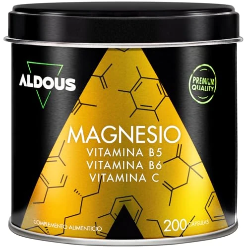 Offerta a tempo: Magnesio Citrato 1500 mg - 450 mg Magnesio Puro - Integratore Completo - 200 Capsule - Vitamina C, B6, B5 Alto Dosaggio - Integratore Stanchezza - Articolazioni e Muscoli - ALDOUS - 25% da 26.97 € a 20.13 €