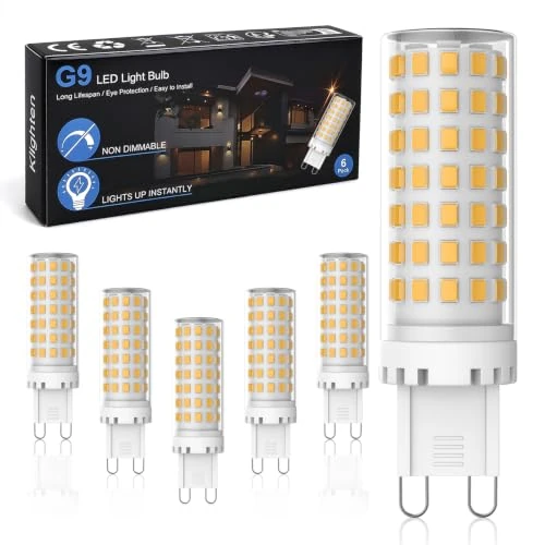 Offre limitée : Klighten 6 Pack Ampoule LED G9 9W Économie d'énergie Équivalent 70W Lampe Halogène G9 LED 360° Angle de faisceau AC220-240V 900LM 3000K pour Chambre Salon Cuisin,Non Dimmable de 19.99 € à 19.99 € (0.00% de remise)