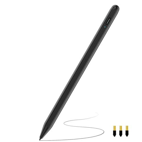 Lápiz para iPad (2018-2025), Carga Rápida, Rechazo de Palma, Pencil para iPad 11.ª/10.ª/9.ª-6.ª Generación, Air M3 M2 11/13/5.ª - 3.ª Gen, Pro M4 de 11/13/12,9 Pulgadas, Mini A17 Pro/6/5
