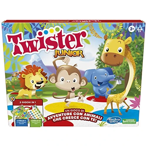 Twister Junior Hasbro Gaming - Alfombrilla de Juegos de Doble Cara para niños y niñas