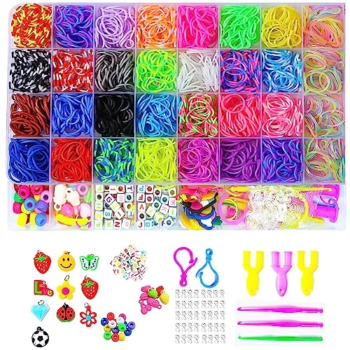 Oferta limitada: Yestrong 2500+ Gomas Para Hacer Pulseras, Gomas Elásticas Plásticas kit, para Hacer Collares de Goma de Juguete para Niños de Anillos y Collares de Bricolaje manualidades de 9.99 € a 9.99 € (ahorro 0.00%)